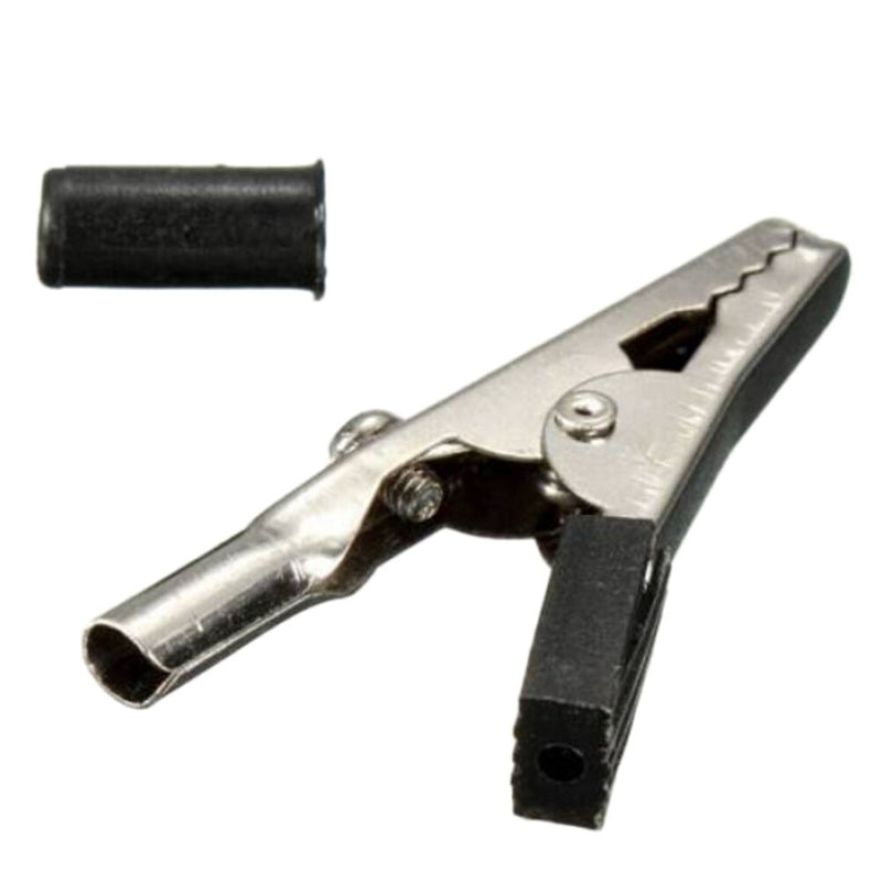 2Pcs Red Black Alligator Clip Clamp to 4mm Banana Female Jack Test Adapter JR