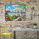Painting By Numbers Kit DIY Seaside Pavilion Canvas Oil Art Picture Craft A