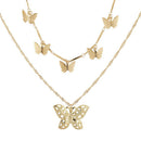 Fashion Bohemian Women Girls Double Layer Butterfly Necklace Choker Jewelry GiTE