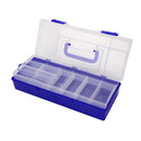 34x14x7.5cm 2 Layer Multi-purpose Fishing Rod Bait Box with Handle (Blue) A