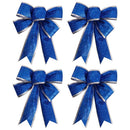 4pcs Bows Bowknot Christmas Tree Party Gift Present Xmas Decorations DIY Blue