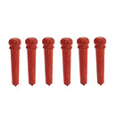 6pcs Red Wood Acoustic Bridge Pins for 6 String Guitar Replacement