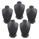 5Pcs Black PU Leather Necklace Bust Display Stands Pendant Jewelry Rack