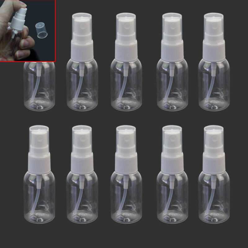 10pcs 30ml(1oz) Plastic Transparent Clear Perfume Empty Spray Bottle