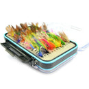 Waterproof Double Sided Carry Case + 64 Butterfly Flies Fishing Lure Hook Baits