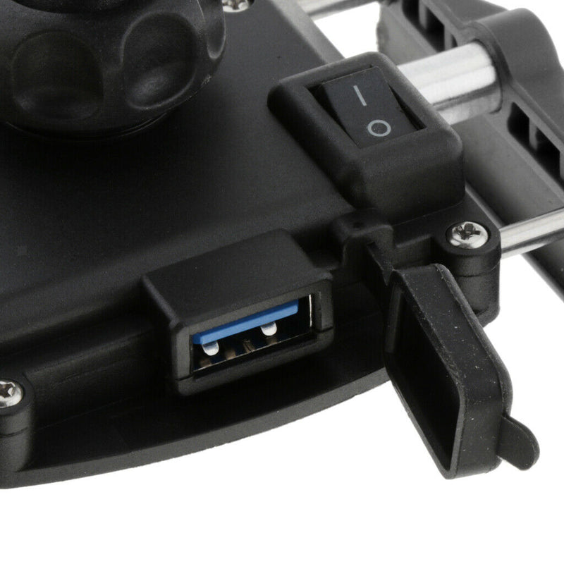 Stable Motorcycle Handlebar Phone Holder+QC3.0 Smart Quick Charger Black