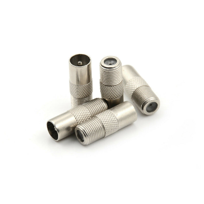 5PCS Coaxial Coax RF Adapter Connectors TV PAL Male Plug to "F" Female LJ
