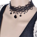 Fashion Gothic Black Lace Retro Choker Collar Flower Pendant Necklace Jewelry SP