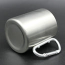 330ml Stainless Steel Mug with Foldable Self-lock Carabiner Handle Folding  U7K7