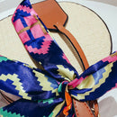 Women's straw bag Crossbody bag Woven bag Summer leisure bag Small round si E7B1