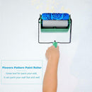 Flowers Pattern Paint Roller Wall Decor Roller Brush Tool (Double Colors) A
