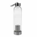 Glass Sport Water Bottle with Tea Filter Infuser Protective Bag 550ml Black T8C2