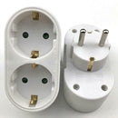 16A 250V EU Plug 1 to 2 Socket Adapter Outlet Converter Electrical Wall Sockets