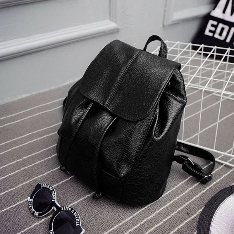 Leisure PU Leather Multi-Function Women Travel Backpack Schoolbag