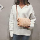 Fashion Teenage Girls Shoulder Bags Plush Biscuit Pattern Crossbody Bag K1B