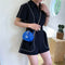 Mini Round Tote Shoulder Bag Women Leather Chain Messenger Purse (3 Blue)