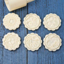 Flower Print Mooncake Mold Round Hand Press Cake Decor Festival Baking Tool