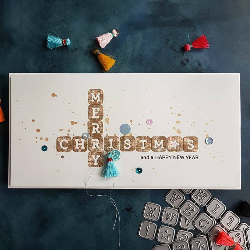 Merry Christmas Letters Metal Cutting Dies for Scrapbook Album Cards Decor- OZ