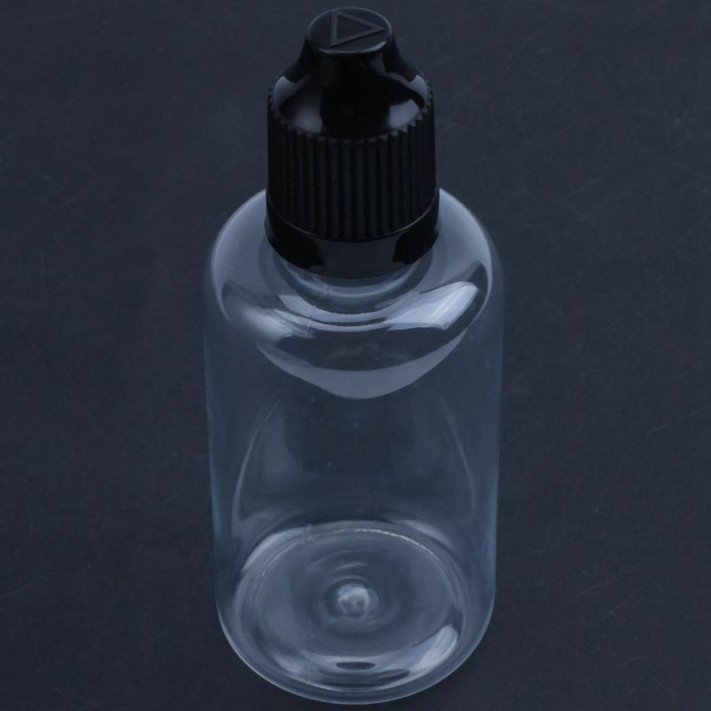10 Pcs 50ML Empty Dropper Bottles Liquid Needle Tip Cap PET Black B5F8