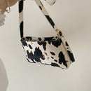 Women Cow Milk Crossbody Bag Leather Female Totes Shoulder Handbag (Yellow)