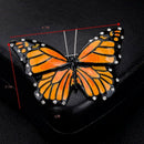 Luxury Orange Enamel Butterfly Brooch For Women Party Gifts Accessory Vinta