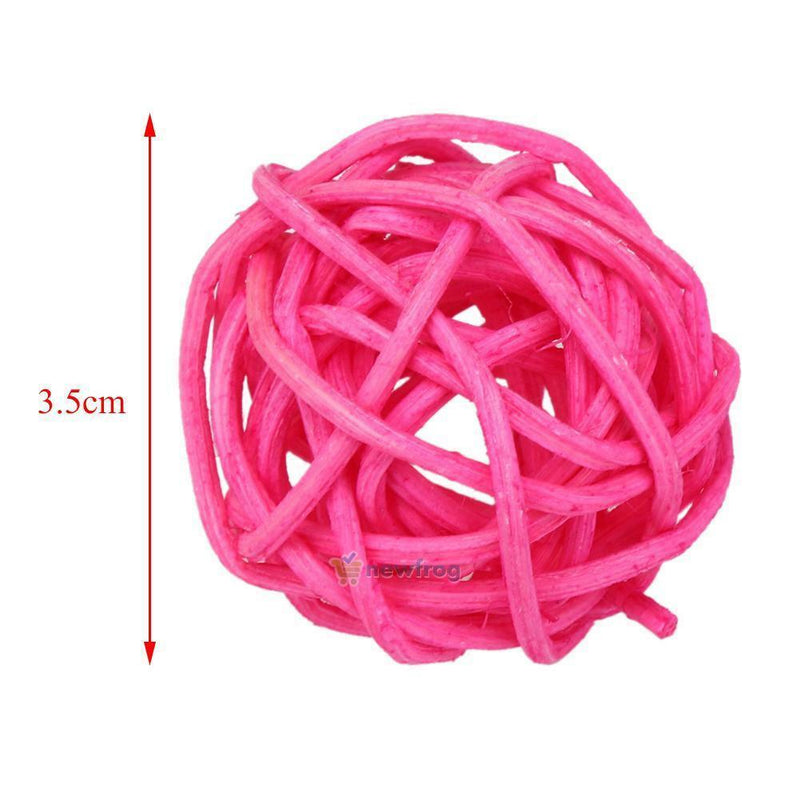 10Pcs Pet Parrot Rattan Hanging Ball Toys Bird Chewing Cage Active Decor Supply
