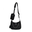 2pcs Casual Messenger Handbag Women Oxford Shoulder Crossbody Card Bag Set
