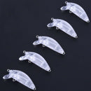 10pcs Unpainted Hard Bait Blank Crankbait Transparent Fishing Lure Bodies  PPE