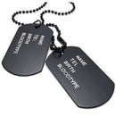 Men Chain 68cm Platelets Army Dog Tag Style Army League Black Jewelry Penda E5H9