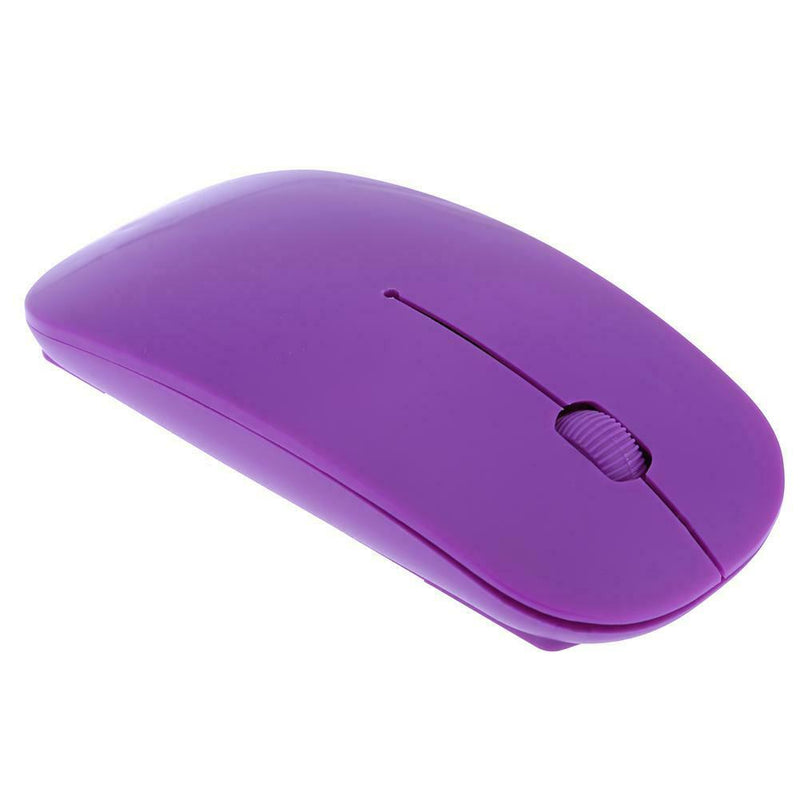 2.4GHz 1,000DPI Ultra-thin 3-Button Wireless Photoelectric Mouse (Purple)