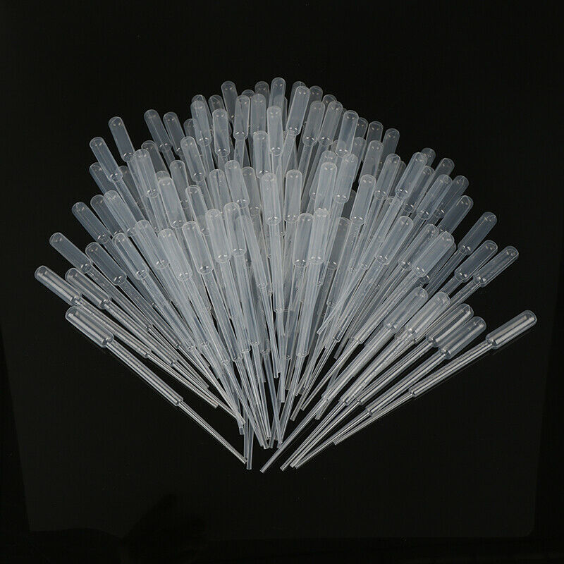 100PCS 3ML Transparent Pipettes Disposable Plastic Eye Dropper Transfer Pipe  Nw