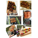 5 Pcs Stainless Steel Skewer Flat Meat Barbecue Skewer Camping Catering Bar