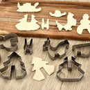 8pcs Christmas Biscuit Mold Stainless Steel Plunger Kitchen Home Accessory