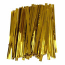 Pack 100 golden iron wire fastener twist tie bag candy cookie lollipops C6P4