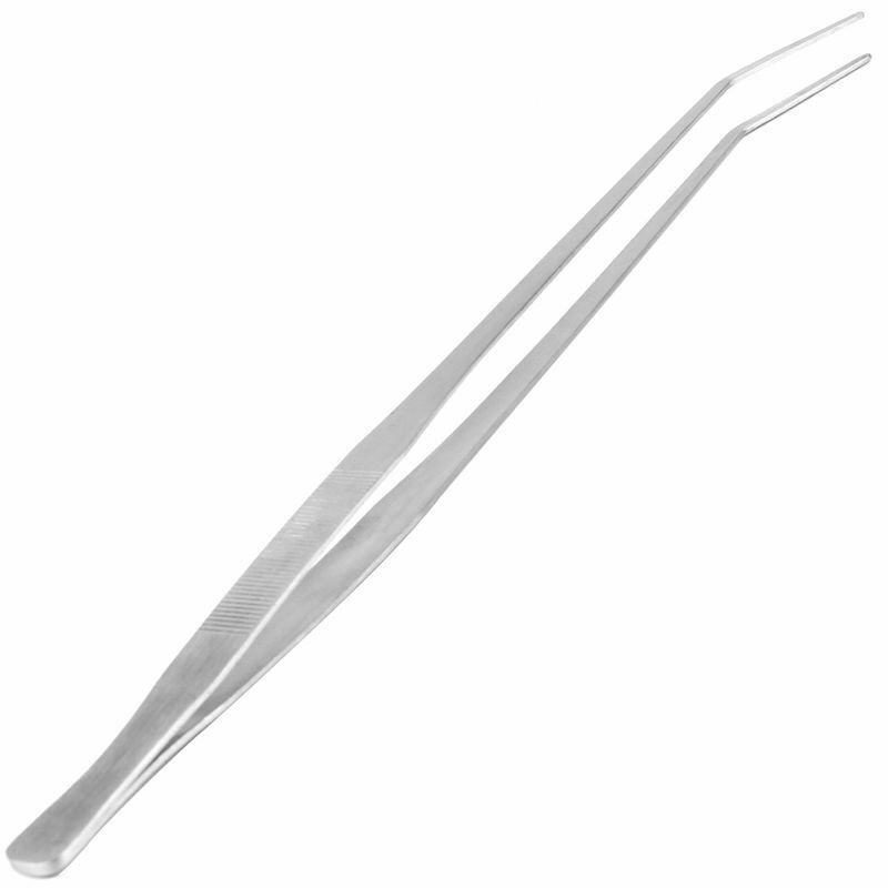 18.9" Long Stainless Steel Curved Tweezer for Fish Tank Plants I2Y8