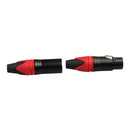 5 Pairs Red 3 Pin XLR Cable Connector Male and Female with PVC Housing and Metal