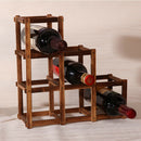 Foldable Charcoal color 6 Grid Wood Wine Holder Fashion Wine Rack Bar/Home/ E4O3
