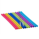 Set of 12 Reusable Straight Silicone Drinking Straws with 2pcs cleaning bru