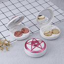 Circle Contact Lens Box Diamond With Mirror Travel Portable Case Stora 3C