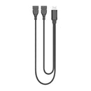 USB 2.0 A Male to 2 Dual USB Female Jack Y Splitter Hub Power Cable Cord
