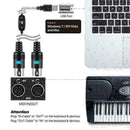 1.8m USB IN-OUT MIDI Interface Cable Converter PC to Music Adapter Best Key Q6P2