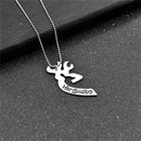 Words "Her &his Doe" Love Elk Chain Necklace for Couple Lovers Hot B Gw