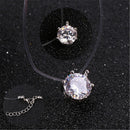 Fashion Crystal Necklace Invisible Line Zircon Clavicle Chain Women Jewelry