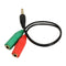 3.5mm Male to 2 Female Audio Stereo Splitter Earphone Extension Cable