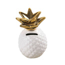 Cute Ceramic Pineapple Piggy Bank Coin Money Saving Box Gift Decor White