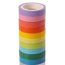 20x Writable Rolls Paper Washi Masking Tape Rainbow Colours Sticky Adhesive OMJ