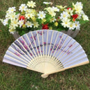 20pcs/lot elegant plum flower design bamboo folding fan wedding silk hand f J8B2