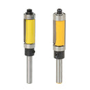 2pcs Solid Carbide Flush Trim Bearing Router Bits Set Woodworking Tool, 1/4 x