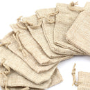 10pcs Small Burlap Jute Sack Linen Pouch Bag Drawstring Wedding Suppli TO