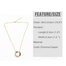 Bohemia Rainbow Cubic Zirconia Circle Geometry Choker Necklace Girlfriend G